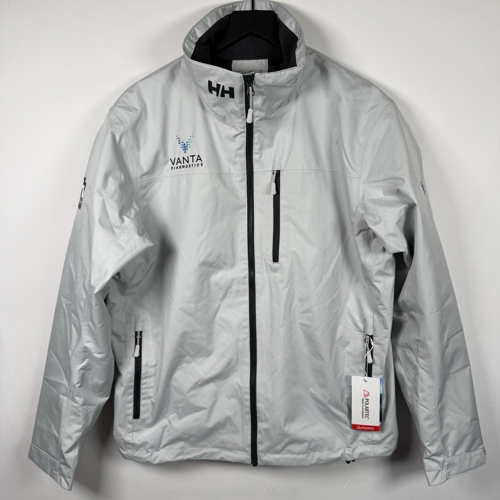 Helly Hansen Crew Midlayer 2.0 Men's Jacket Grey Fog Large NEW WITH TAG *Logo*